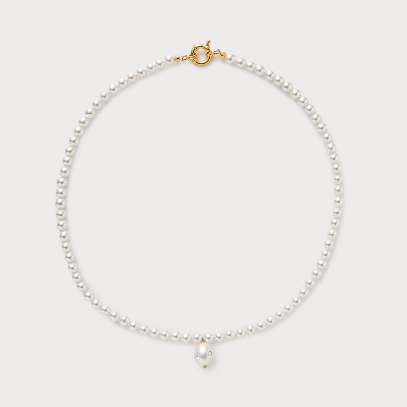 Classic Polkadots Pendant Necklace White