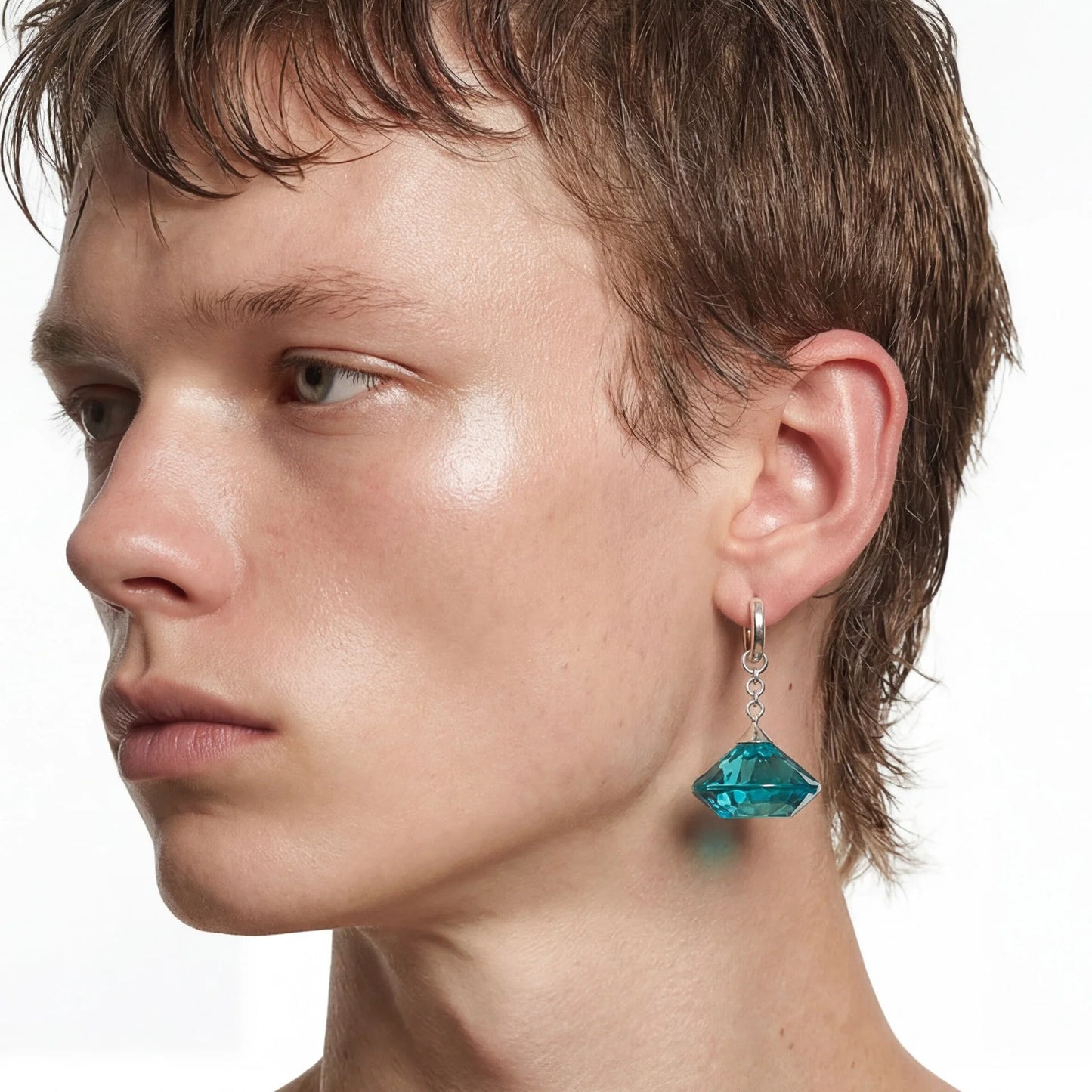 Glass Facet Earring / 4色(片耳用)