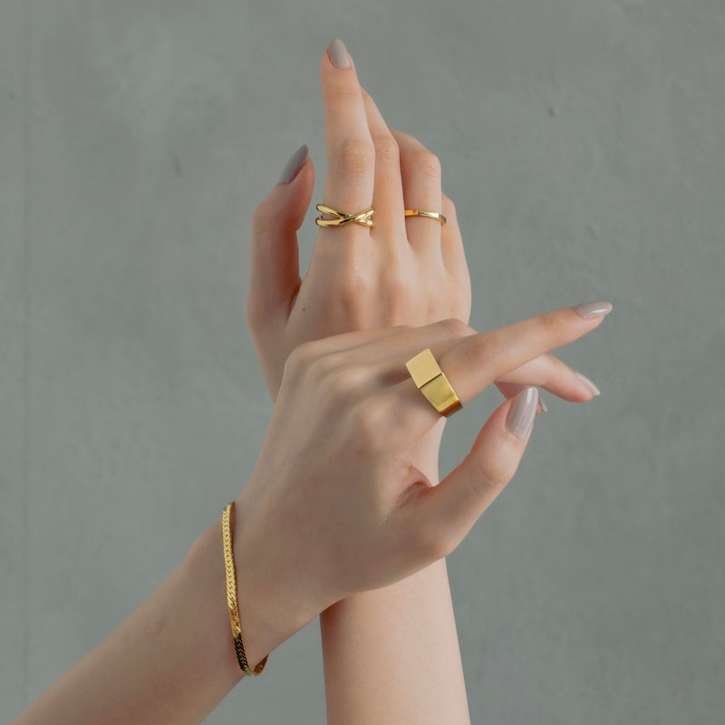 "Cross" ring/ SILVER, GOLD, MIX