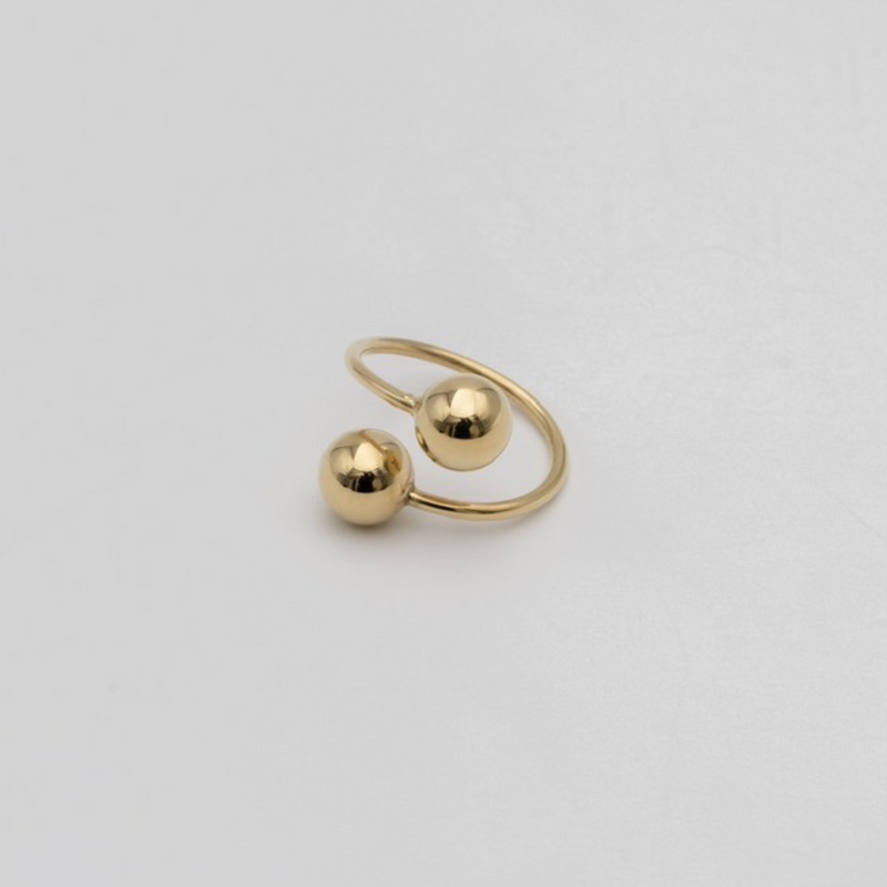 "Ball" ring / Silver, Gold