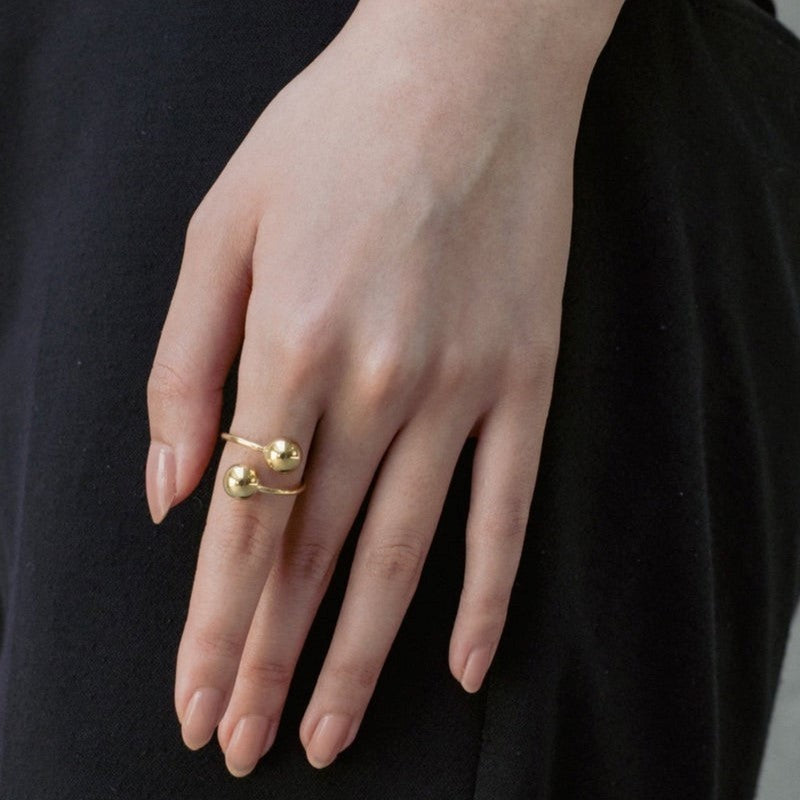 "Ball" ring / Silver, Gold