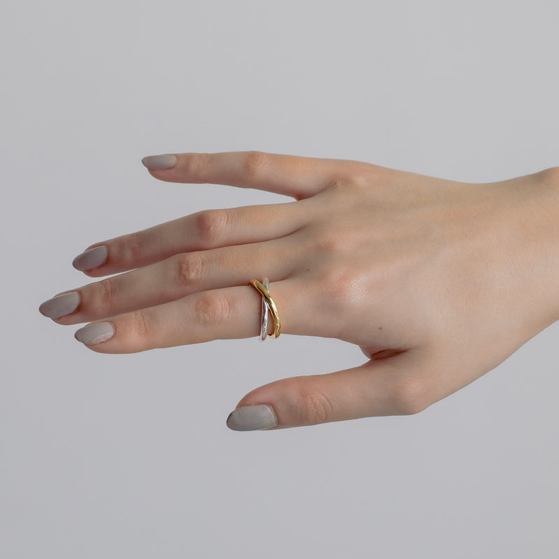 "Cross" ring/ SILVER, GOLD, MIX