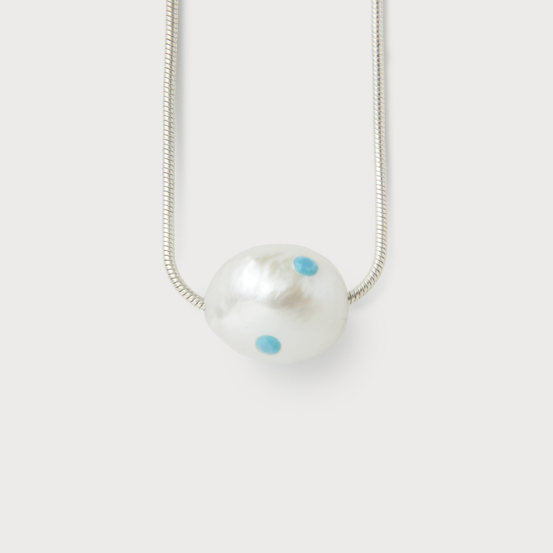 Irregular Polkadots Necklace/ Turquoise
