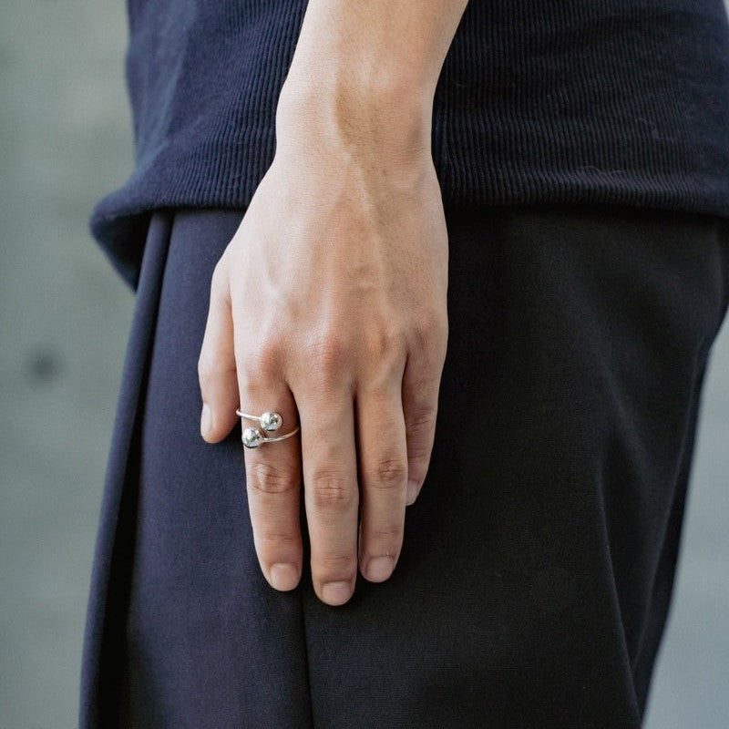 "Ball" ring / Silver, Gold