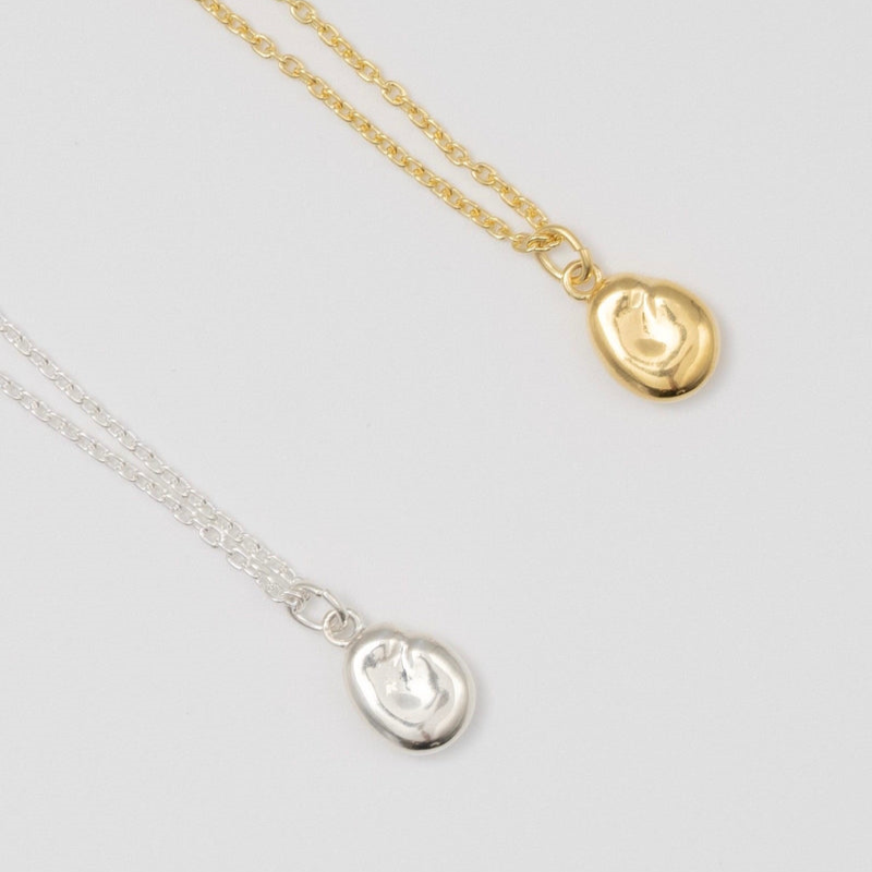 "Bean" charm necklace/ SILVER, GOLD