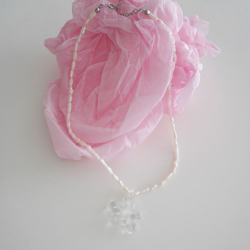 glass & pearl necklace『hibi me』