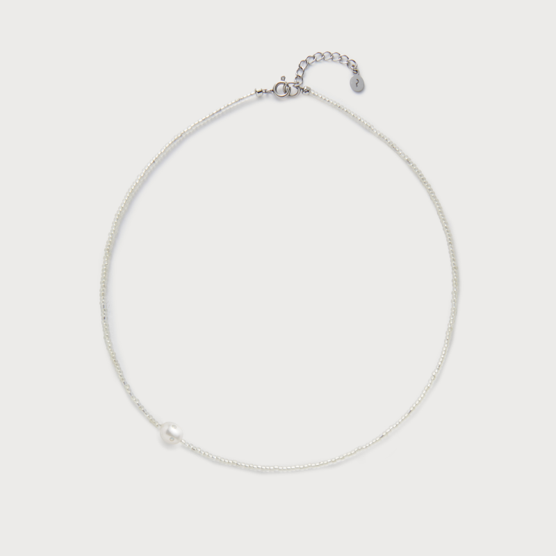 Ashore Unbalance Necklace Black, Salt