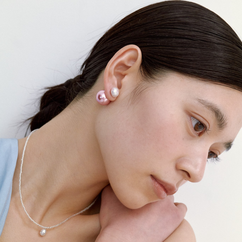Ashore Earrings (Pearl ・Gold・Light Pink)
