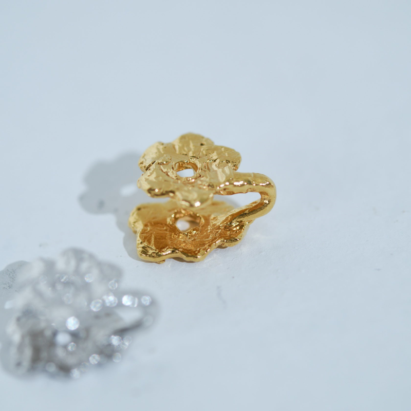 Mini Poppy Ear Cuff/ Gold, Silver