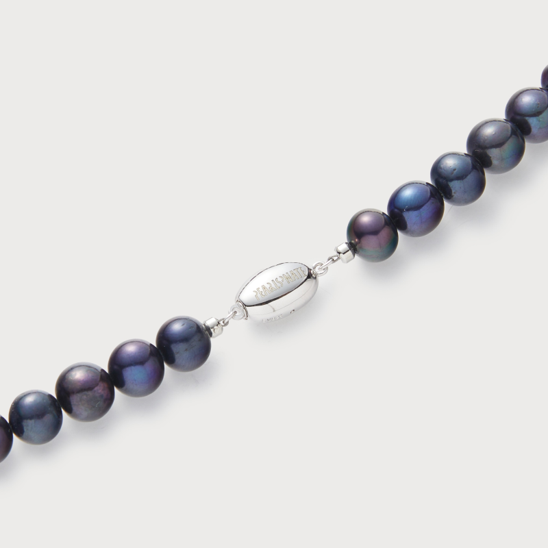 Round Black Pearl Necklace Black