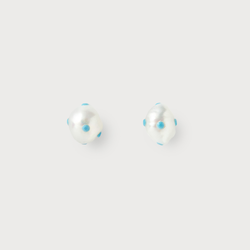Irregular Polkadots Earrings Turquoise