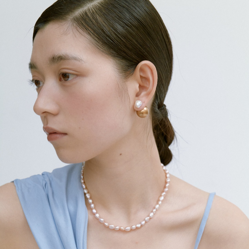 Ashore Earrings (Pearl ・Gold・Light Pink)