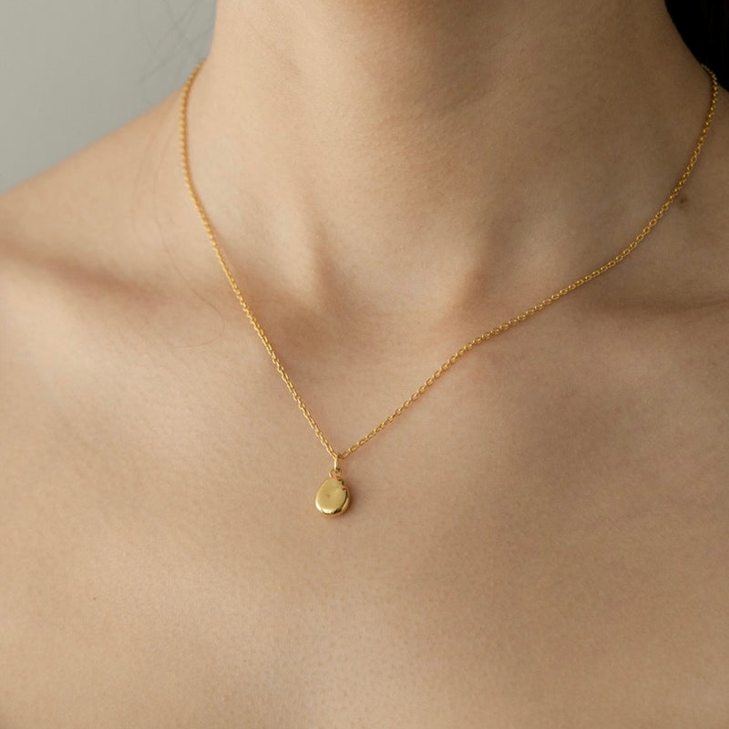 "Bean" charm necklace/ SILVER, GOLD