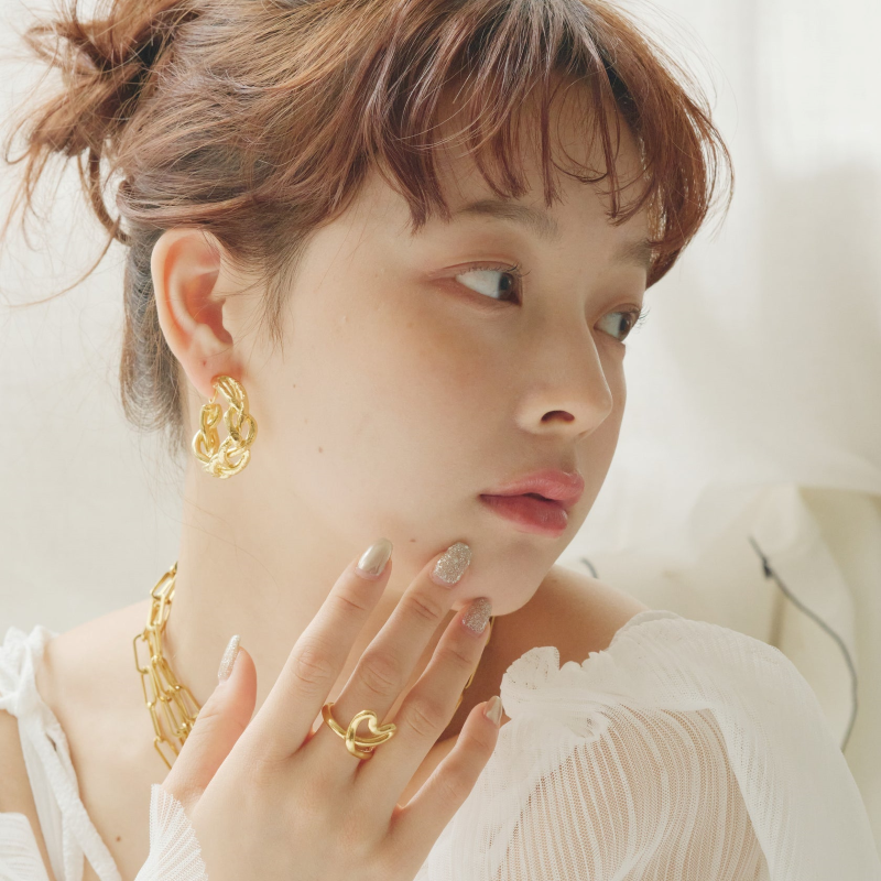 Braided Hoop Earrings / Gold, Silver