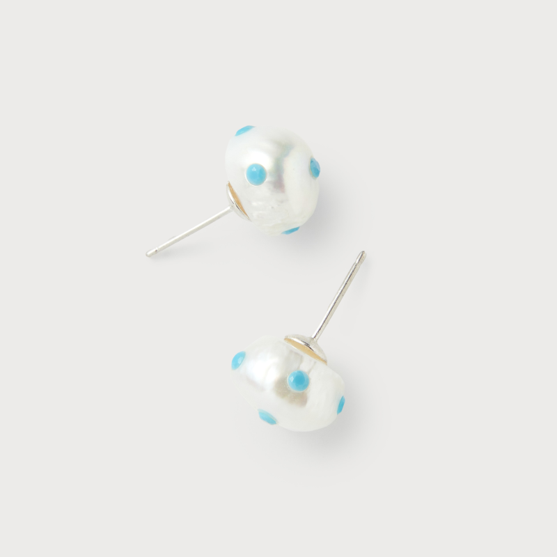 Irregular Polkadots Earrings Turquoise