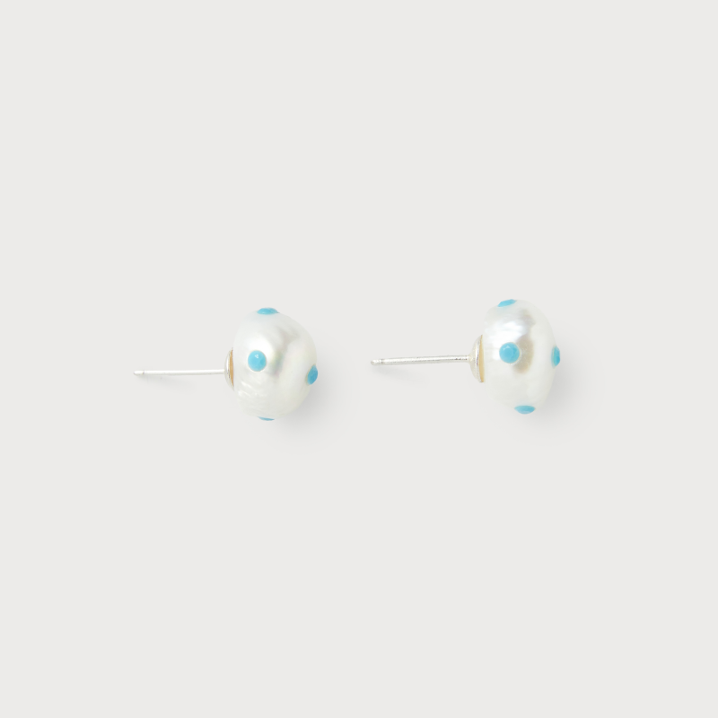 Irregular Polkadots Earrings Turquoise