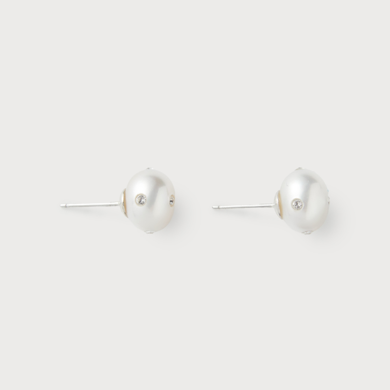 Signature Polkadots Earrings White, Black/ S,M