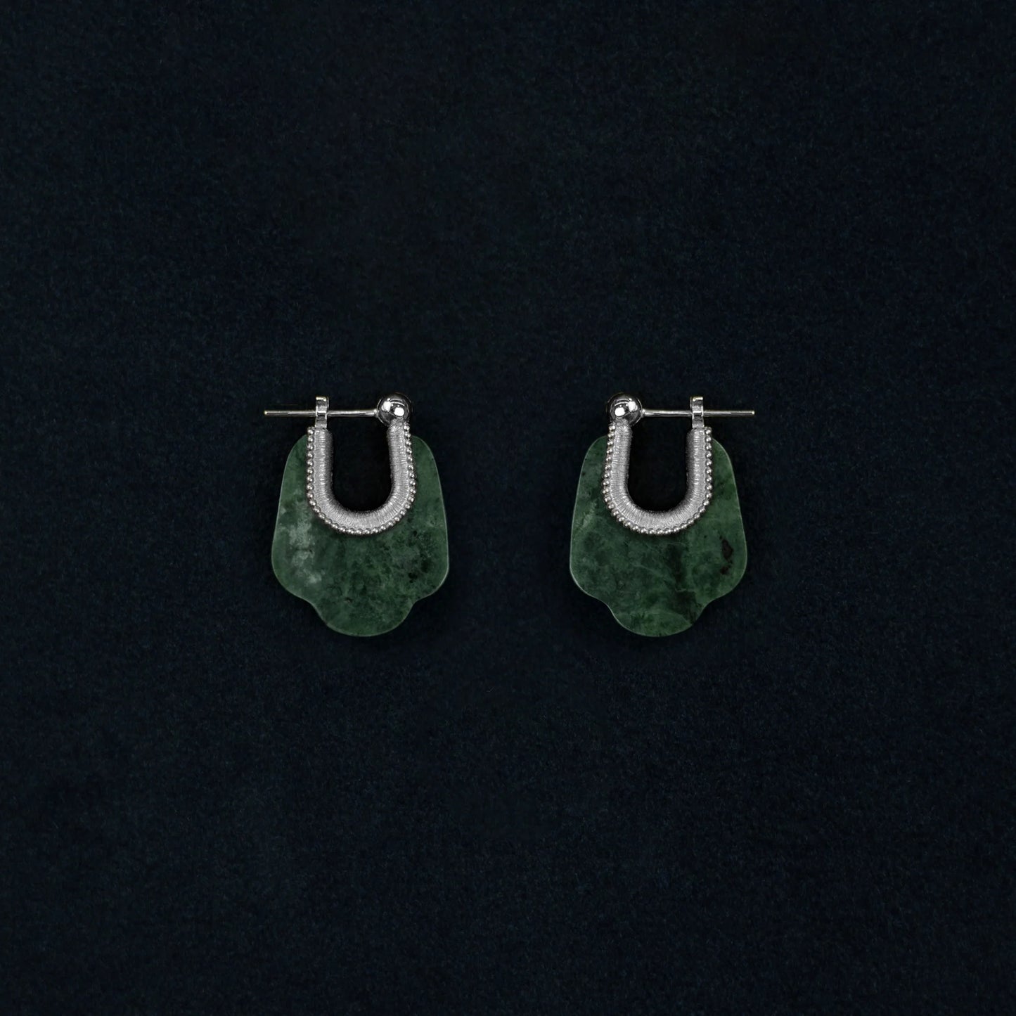 PADMA EARRING（DARK GREEN）/ Silver, Gold