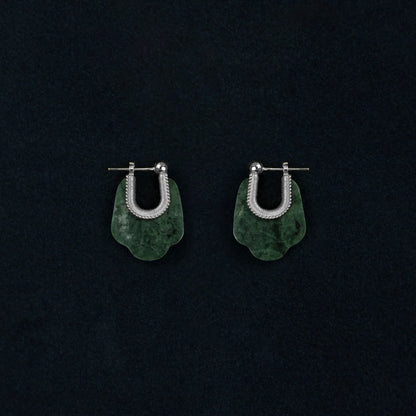 PADMA EARRING（DARK GREEN）/ Silver, Gold
