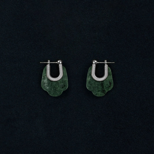 PADMA EARRING（DARK GREEN）/ Silver, Gold