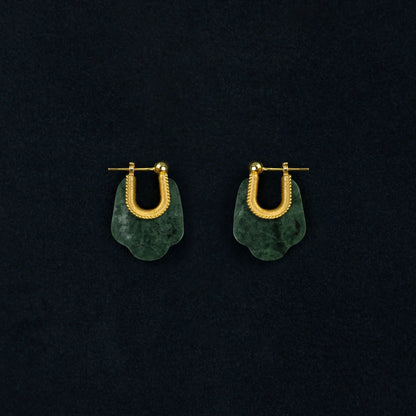PADMA EARRING（DARK GREEN）/ Silver, Gold