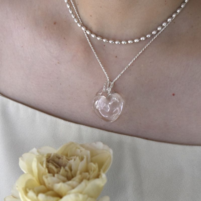 glass necklace『♡』