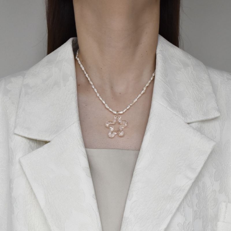 glass & pearl necklace『hibi me』
