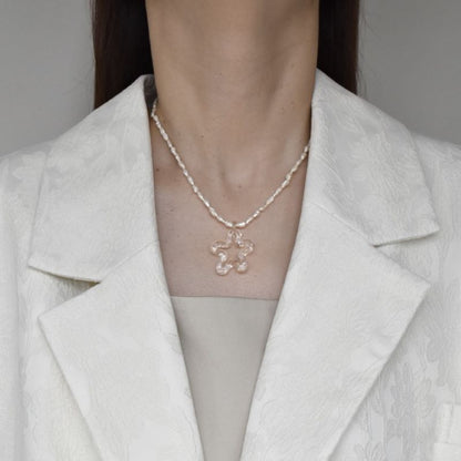 glass & pearl necklace『hibi me』