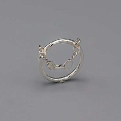 Oval line ring Silver
