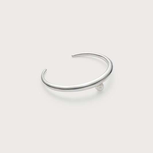 Polkadots Open Bracelet White