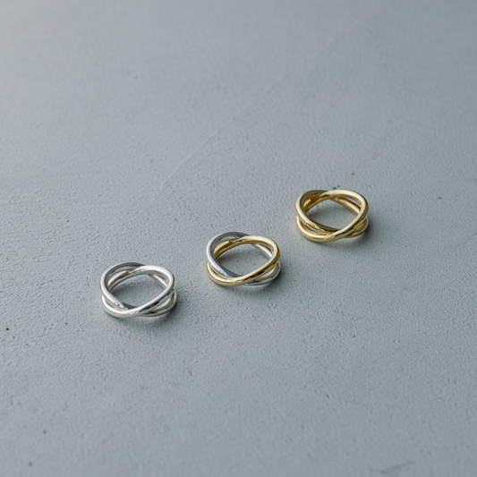 "Cross" ring/ SILVER, GOLD, MIX