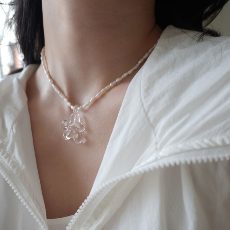 glass & pearl necklace『hibi me』