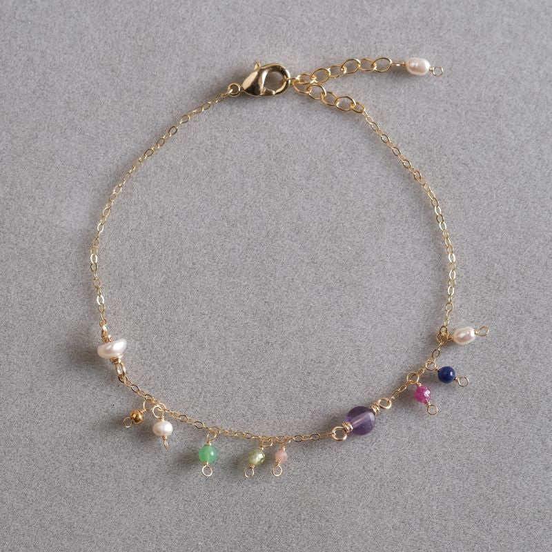 partí bracelet：パール×天然石　カラフル　ブレスレット