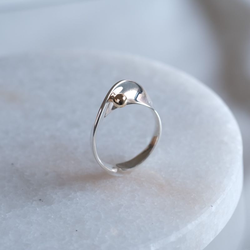 "flæði ring" シルバー×K10YG