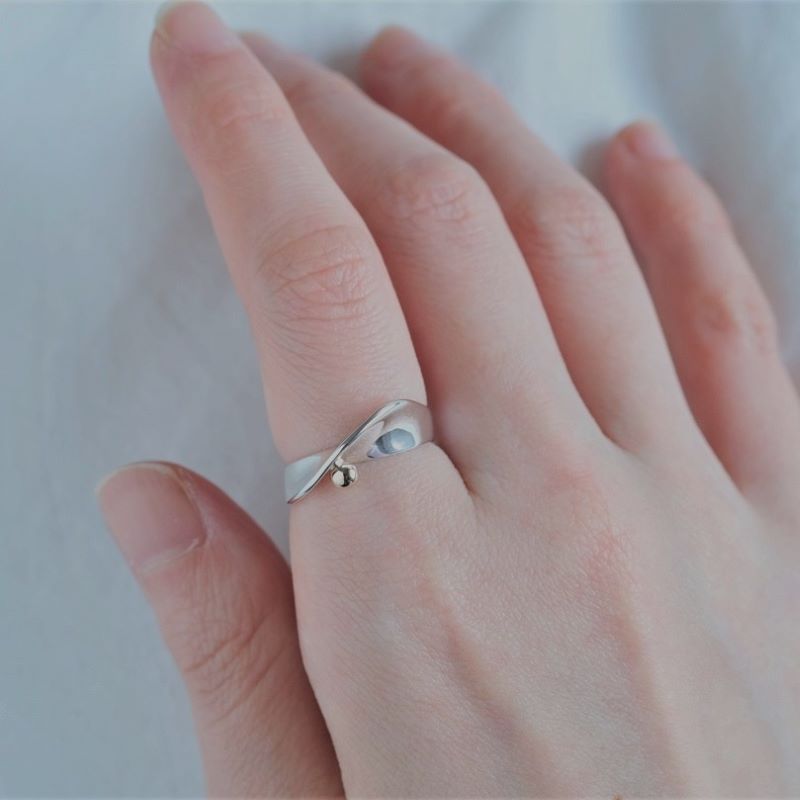 "flæði ring" シルバー×K10YG