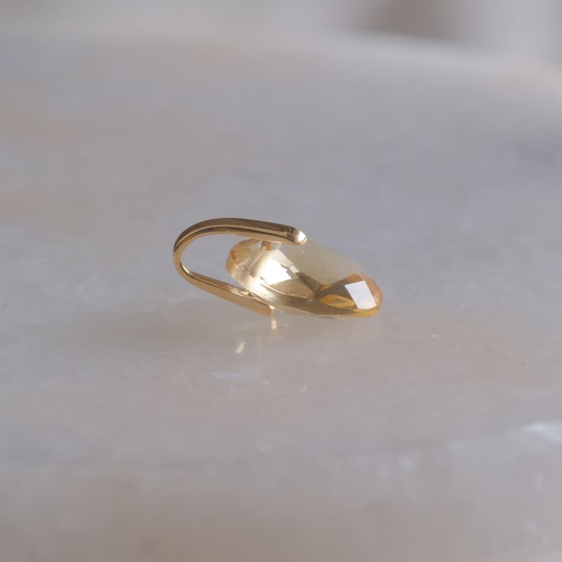 Citrine charm K10YG　シトリン　天然石ネックレスチャーム