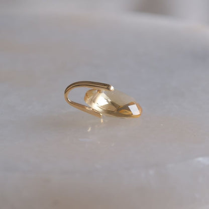 Citrine charm K10YG　シトリン　天然石ネックレスチャーム