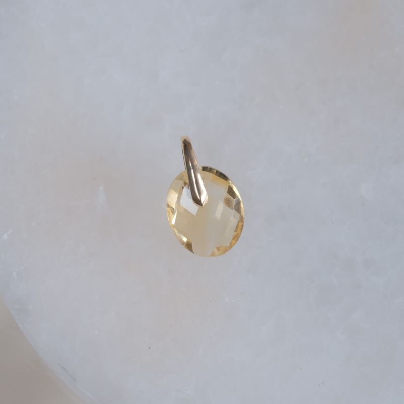 Citrine charm K10YG　シトリン　天然石ネックレスチャーム