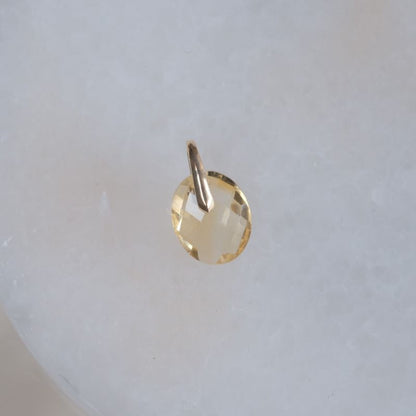 Citrine charm K10YG　シトリン　天然石ネックレスチャーム