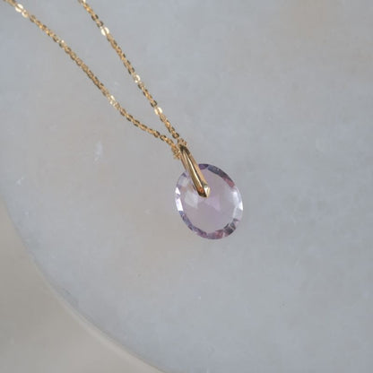 Amethyst charm K10YG　ピンクアメジスト　天然石ネックレスチャーム