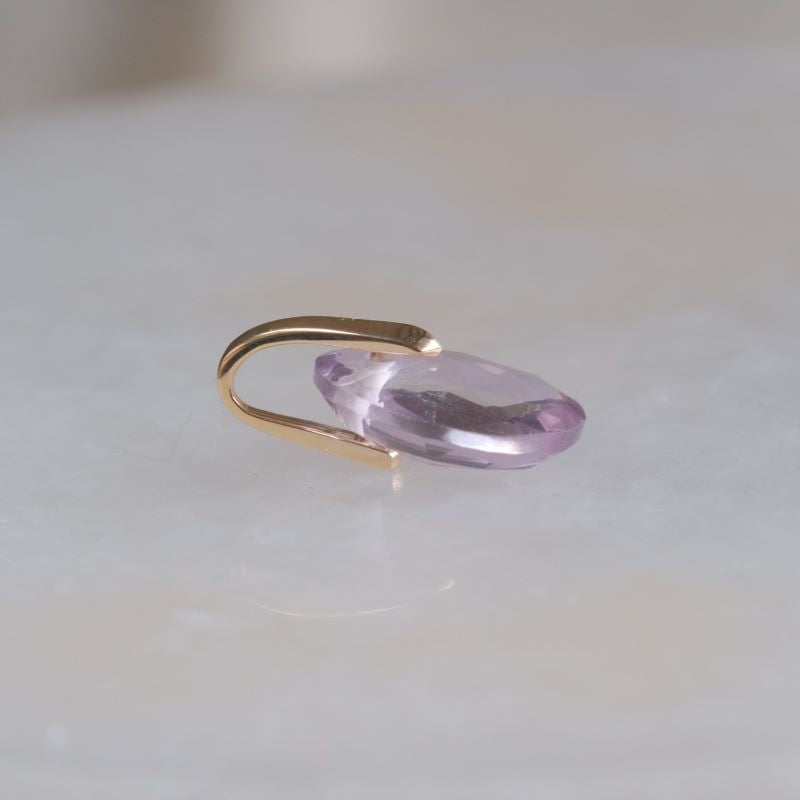 Amethyst charm K10YG　ピンクアメジスト　天然石ネックレスチャーム