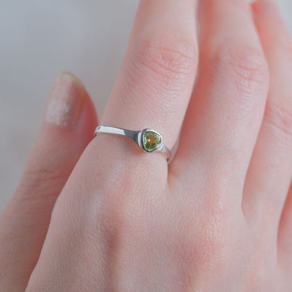Peridot triangle ring