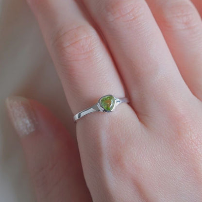 Peridot triangle ring