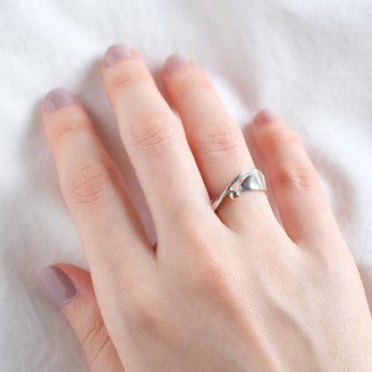 "flæði ring" シルバー×K10YG