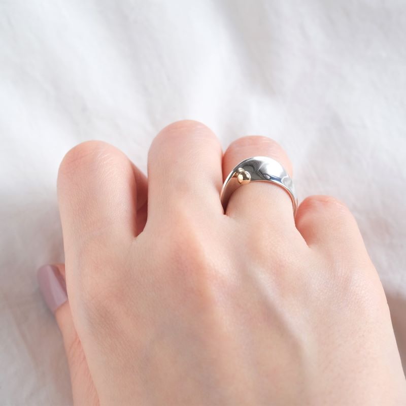 "flæði ring" シルバー×K10YG