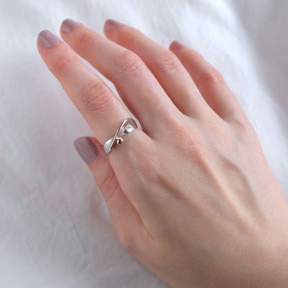"flæði ring" シルバー×K10YG