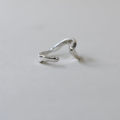 『Flat』Cuff Ring, Silver