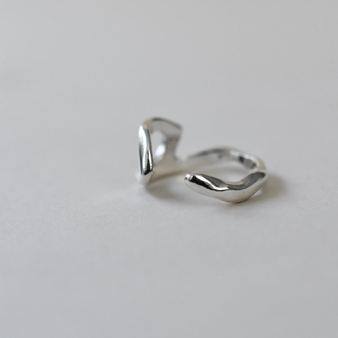 『Flat』Cuff Ring, Silver