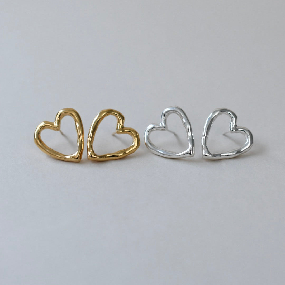 Melt Heart Pierce Mサイズ/ Silver, Gold