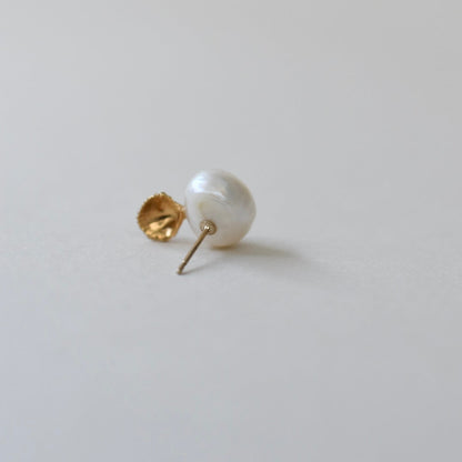 K10 and Pearl Pierced Earring A, B, D (Single)